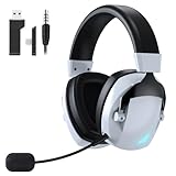 ゲーミングヘッドセット【4WAY接続｜2.4GUSB / Type-C・BT5.4 ・有線】ワイヤレスゲーミングヘッドセットPS5/Switch/PC/スマホ対応フォートナイト・原神などFPS・TPS・RPG最適｜PS5 ヘッドセット50mmドライバー・低遅延・着脱式ノイズキャンマイク・48時間再生・軽量・調節可能ヘッドバンド｜