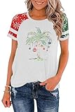 Christmas Shirt for Women Raglan Sleeve Graphic Xmas Festival Shirts Cute Holiday Trendy Tops Casual Tee Gift(CRS18WE,XX-Large)