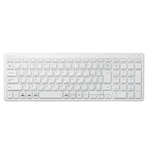 ELECOM Compact Bluetooth wireless keyboard Pantograph type multi OS compatible [White] TK-FBP101WH (Japan Import)