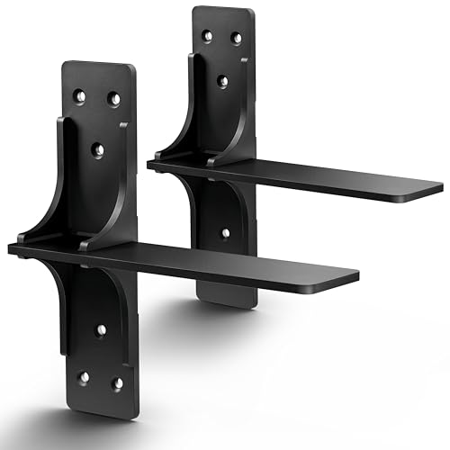 BATODA 10 Free Hanging T Shelf Bracket (2PCS) - 450LBS Capacity Solid Steel Floating Shelf Brackets Heavy Duty Shelf Brackets - Hidden Countertop Support Brackets with Hardware (Patent Pending)