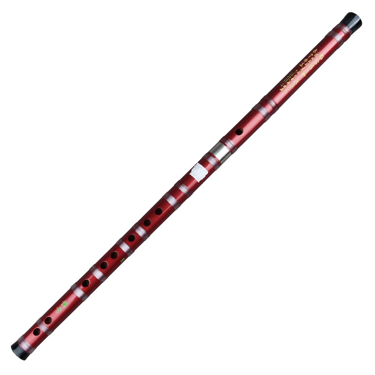 Bamboo Flute Professional Bitter Bamboo Dizi Handmade Traditional Chinese Musical Instrument Suitable for Beginners (Red, C Key)