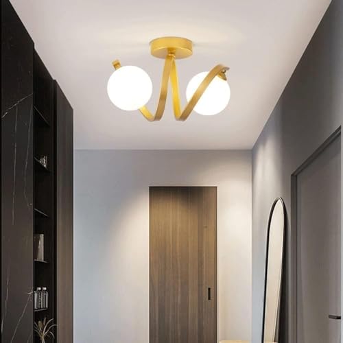Luces esmeriladas mediados de siglo con esfera de vidrio fina para pasillo elegante 2