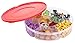 Zilpoo 2 Pack - Candy and Nut Serving Container, Appetizer Tray with Lid, 6 Compartment Round Plastic Food Storage Lunch Organizer, Divided Christmas Keto Snack Plate, Dish Platter w/Cover, 10-Inch