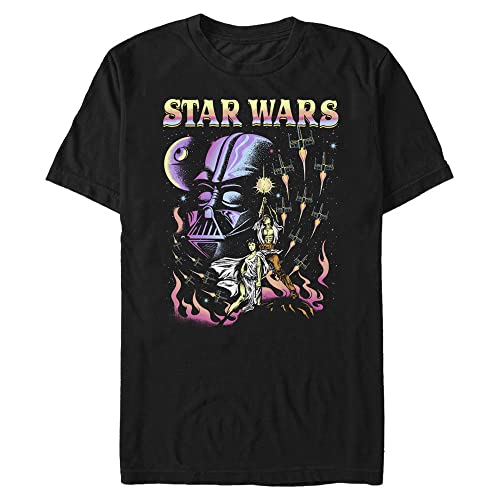 Star Wars Men's Blacklight Dark Side T-Shirt, Black, 4XL