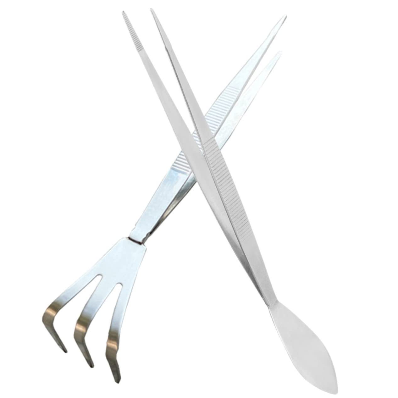 TOYANDONA 3 Set Strumento Per Bonsai Pinzetta Albero Bonsai Pinzette Per Piante Forniture Per Bonsai Spatola Pinzette A Rastrello Pinzette Per Terrario Acciaio Inossidabile Argento 2 Pezzi*3