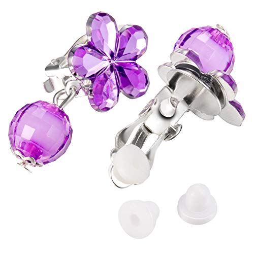 image for Hicarer 7 Pairs Girls Clip on Earrings Pretend Princess Jewelry Earrin