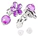 Hicarer 7 Pairs Girls Clip on Earrings Crystal Clip on Earrings Girls Princess Play Jewelry and 7 Pairs Pads with Box