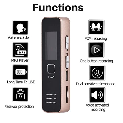 Image of DDLC Digital Voice Recorder with 32 GB Micro SD Card Included Professional Audio Recorder MP 3 Player TF Card Dictaphone Record Microphone Sound Recording Device
