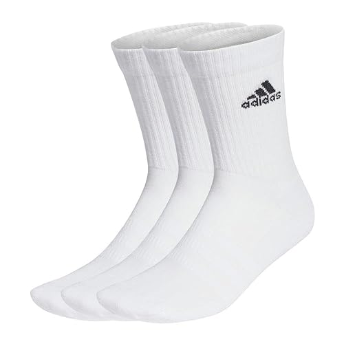 adidas Unisex Kinder Cushioned Crew Socks 3 Pairs - 43-45 - White / Black
