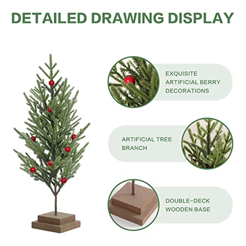 Super-Holiday-2PCS-Small-Artificial-Christmas-Tree-Tabletop-Little-Mini-Xmas-Tree-Decorations-for-Home-Centerpiece-Party-Decor-Indoor Super Holiday 2PCS Small Artificial Christmas Tree Tabletop Little Mini Xmas Tree Decorations for Home Centerpiece Party Decor Indoor