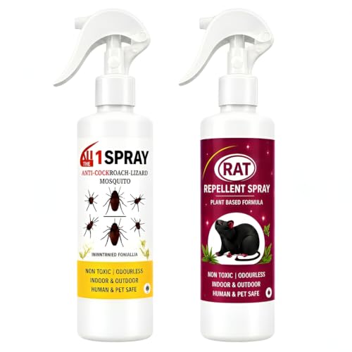 Home Pest Care Combo Pack | Rodent Repellent Spray with Cockroach, Ant & Lizard Spray | Plant Based Formula | Easy Spray | Indoor & Outdoor Use (Each 200ml)