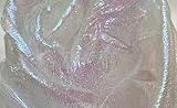 45 inch White Iridescent Crushed Shimmer Organza Fabric by The Yard