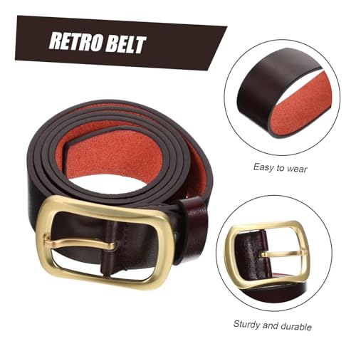 BESPORTBLE Men's Brown Dress Belt Men's Belt Vintage Buckle Comfortable Adjustable for Business Casual2