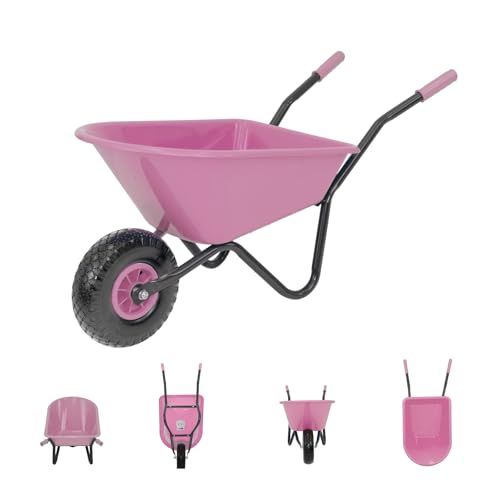 Kinderschubkarre Uni 40 kg Traglast 3,6 kg Stahl Kunststoff rosa Vollgummirad Schiebkarre Garten