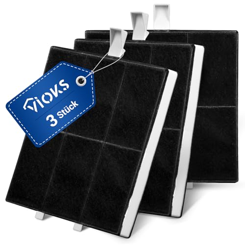 VIOKS SET 3x Aktivkohlefilter Dunstabzugshaube Filter 225х220х24mm Ersatz für Balay 00360732 AA260112 DHZ5186 LZ51851 Z5116X1 und Neff Aktivkohlefilter für Abzugshaube Filter Dunstabzugshaube