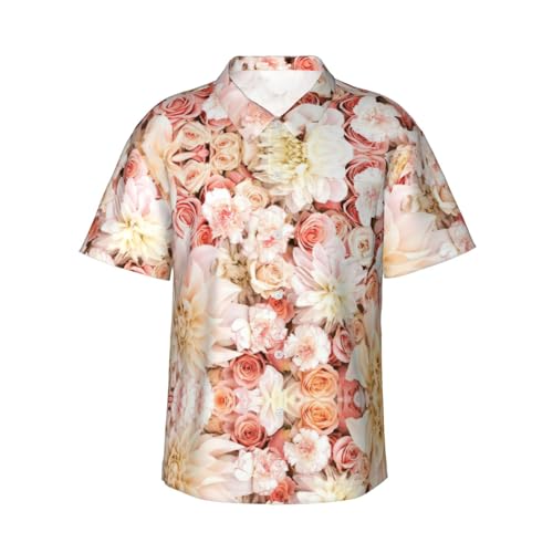 Chemise hawaïenne blanche homme à manches courtes imprimé floral chic taille S-3XL