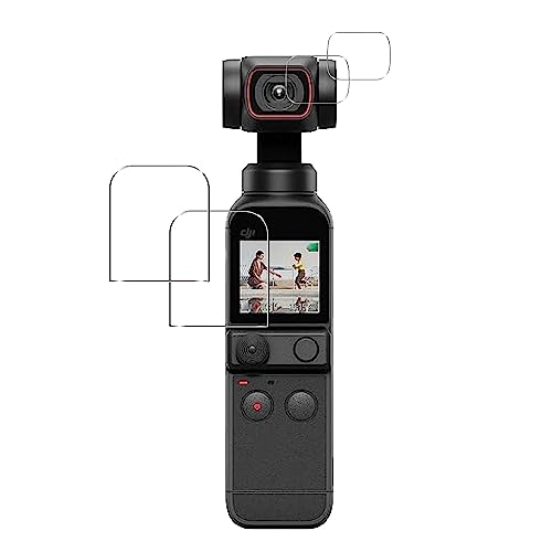 【2+2枚セット- 国産旭硝子素材】対応 DJI OSMO POCKET 2 メイン画面フィルム (2枚) + レンズ保護フィルム (2枚) dji osmo pocket2 フィルム さらさら POCO F4 GT 強化ガラス 液晶保護フィルム 厚さ0.