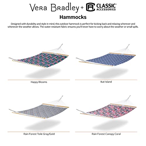 Classic Accessories for Vera Bradley Water-Resistant Quilted Hammock, 78 x 51 Inch, Rain Forest Toile Gray/Gold by Classic Accessories - Image 4