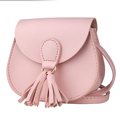 Ptshadow Kids Little Girls Toddler Tassel Mini Shoulder Bag Small Coin Purse Pu Crossbody Bag For Birthday Gift #TOP1