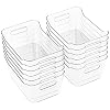 Tiawudi 12 Pack Plastic Storage Bins Multi Use Organizer Bins Pantry Organizer Clear Storage Containers Bins for Home Kitchen