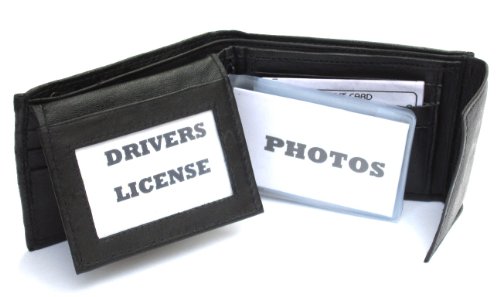 Dangerous Threads Mens Black Leather Wallet Lamb Bifold W Coin Pouch 795 #TOP18