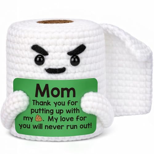 Gifts for Mom Birthday Mothers Day Funny Gift from Daughter Son, Small Gag Handmade Crochet Animals...