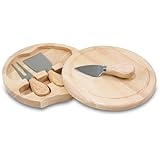 TOSCANA - a Picnic Time Brand Brie 7-1/2-Inch Cheese Board with Cheese Tools