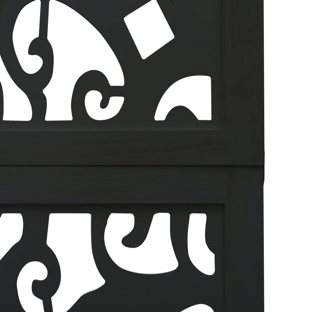 Paravento in legno massiccio di paulownia, 4 pezzi, 140 x 220 cm, pieghevole, con motivo in filigrana, autoportante e opaco, per soggiorno, camera da letto, ufficio