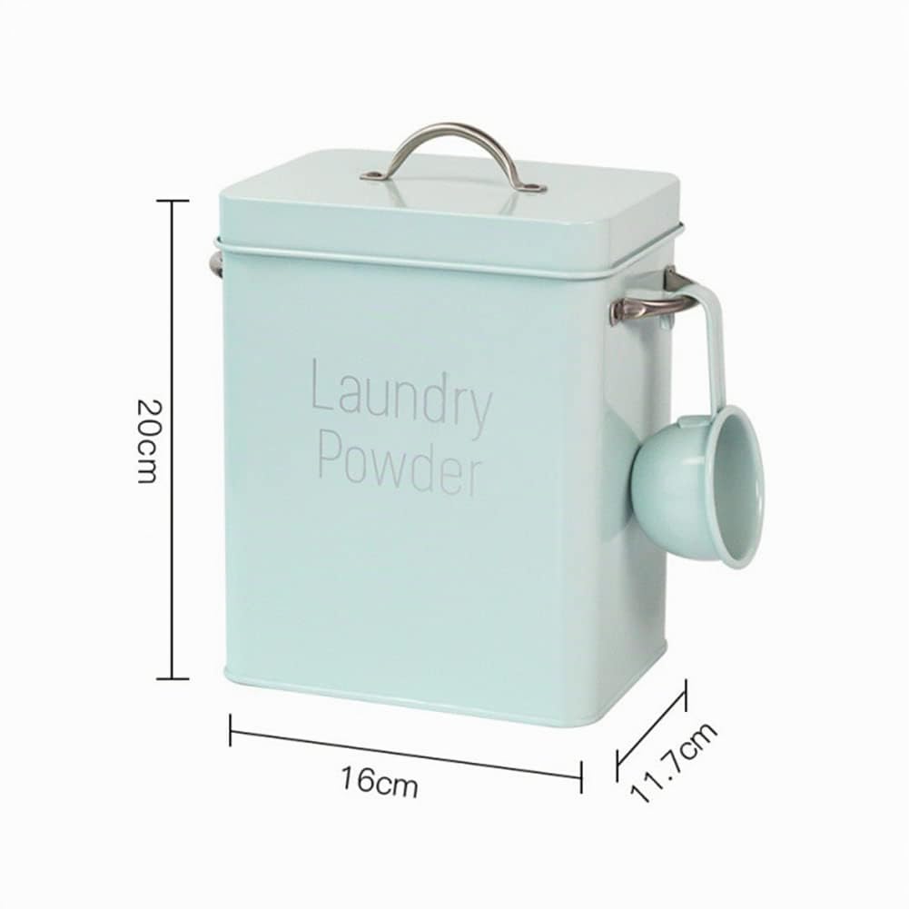 Uposao Scatola Di Latta Per Detersivo In Polvere Per Bucato In Stile Nordico, Contenitore Quadrato Per La Polvere Per Bucato, Contenitori Per Bagno Con Coperchio E Paletta