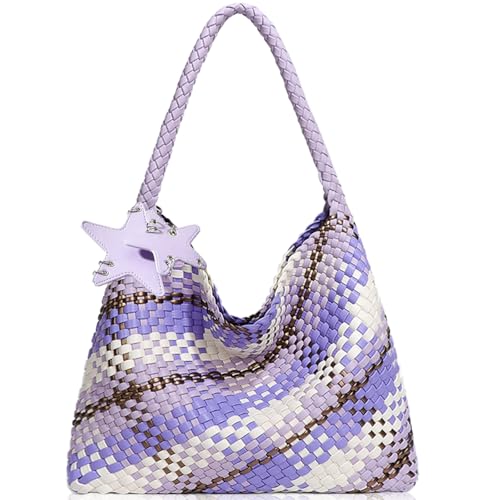 Image of Woven Tote Bag for Women, Shoulder Handbags, Beach Hobo, Handwoven Satchel Underarm Bag, Top-Handle Bag With Purses