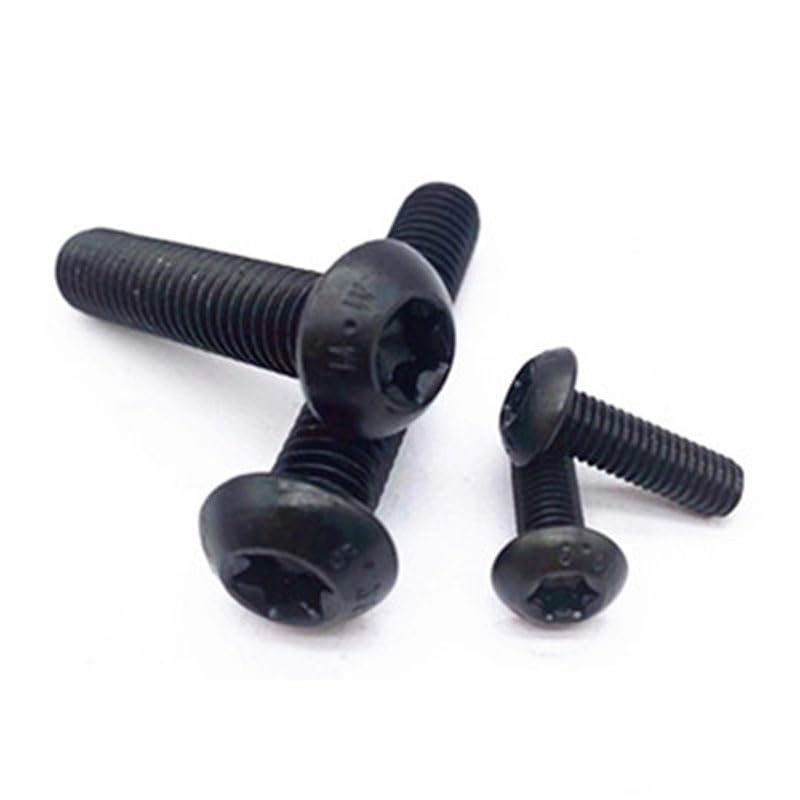 M8 Torx Screw Half Round Head Screws Plum Blossom Bolts 10.9 Grade 12 40mm Length Black|Bolts| - - (Thread Diameter: M8x35mm(5pcs))