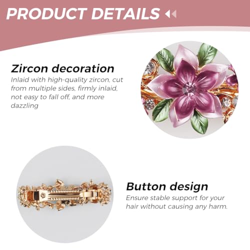 Image of MAYCREATE Metal Flower Hair Clip for Women, Matte Barrette Styling