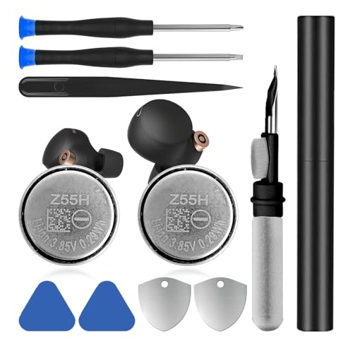 2 pcs Z55H replacement battery, 3.85V 70mAh high capacity Li-Ion battery for WF1000XM4 WF-1000XM4 WF-SP900 Bluetooth headset batteries with repair tool kits and cleaning pen