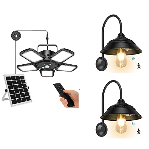 Aqonsie Solar Shed Light Outdoor/Indoor Solar Vintage Rustic Solar Chicken Coop Light With Motion Sensor, Waterproof Outdoor Solar Wall Mount Light For Barn, Shed, Chicken Coop, Farmhouse, Yard #TOP23