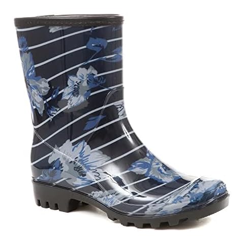 Pavers Floral Print Calf-Length Wellington Boots Cover