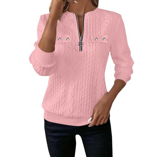 Womens Quarter Zip quilted Sweatshirt Plus Size Fashion spring break outfits Quiet Luxury Clothes for Women pullover fleece Oversized Orders Wool Sweater My Placed Recently by me Warm Tops 2026