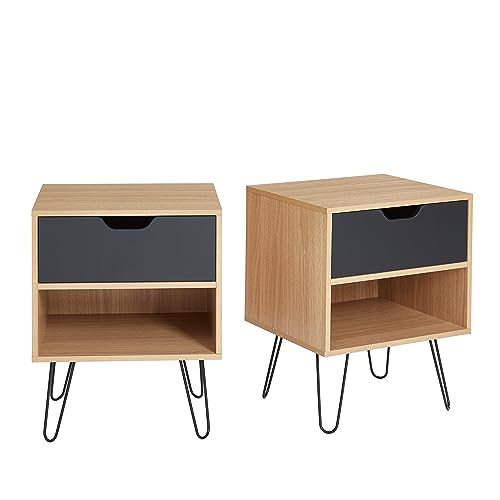 BAÏTA Duo - Juego de 2 mesitas de Noche, 40 cm de Largo