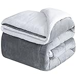 CHOSHOME Blanket Fleece Sherpa Throw 150X200CM Blanket for Bed Warm Throw Blankets Winter Thick Fuzzy Soft Throw Super Soft Fluffy Warm Microfiber Blankets for Bed Couch and Travel Large Grey