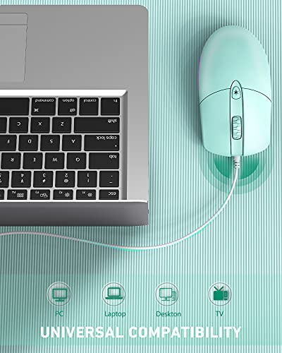 Kkuod Wired Mouse With Ergonomic Design Reduces Hand Fatigue Muscle Strain, Silent Usb Computer Mouse, 1600 Dpi Office And Home Mice (Green, Wired) #TOP7