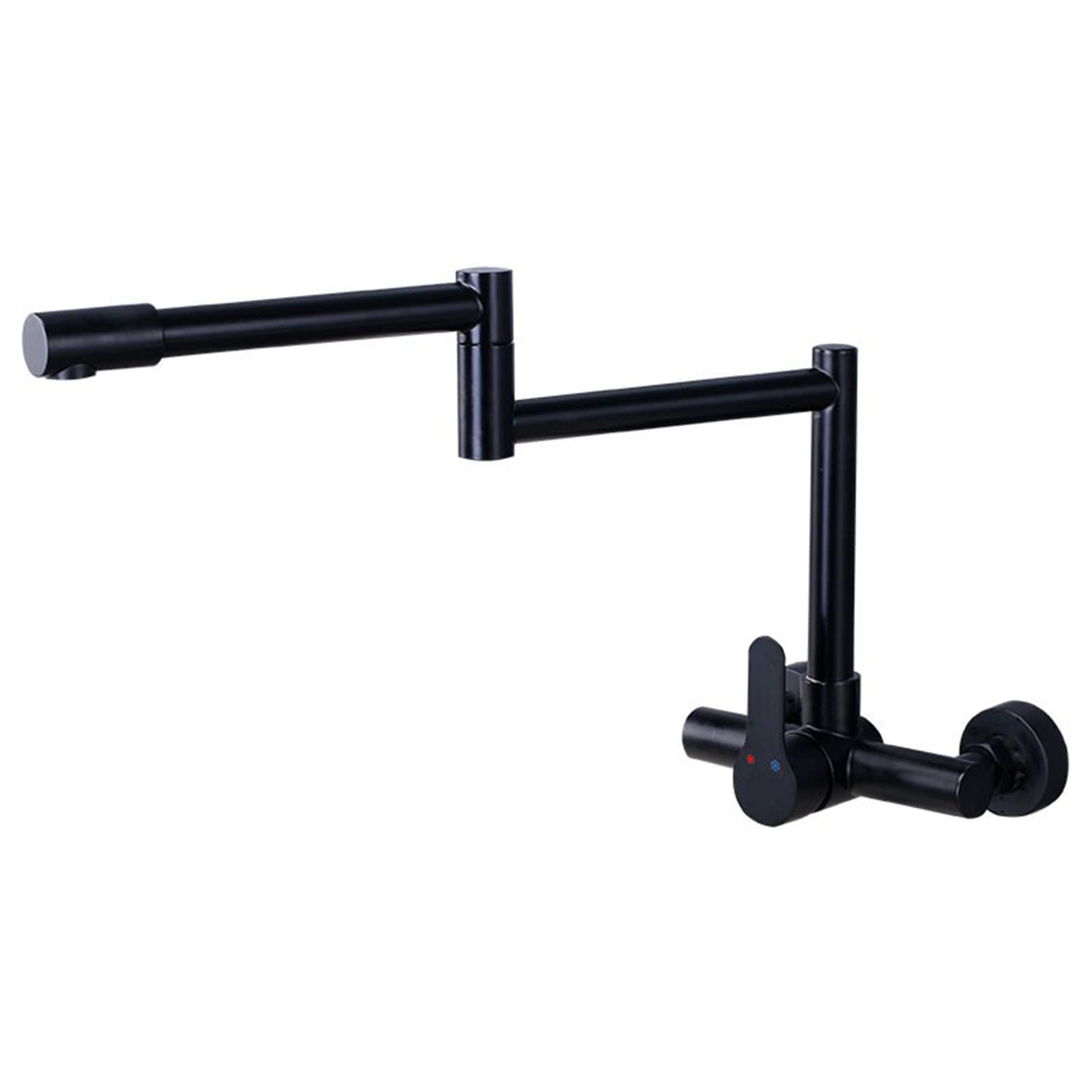 Mitigeur de cuisine en acier inoxydable noir robinet mural haut de gamme pivotant