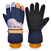 WAWSAM Gants De Ski Enfants – Imperméables, Coupe-Vent, 6-10 Ans, Avec Boucle Anti-Perte (Vert)
