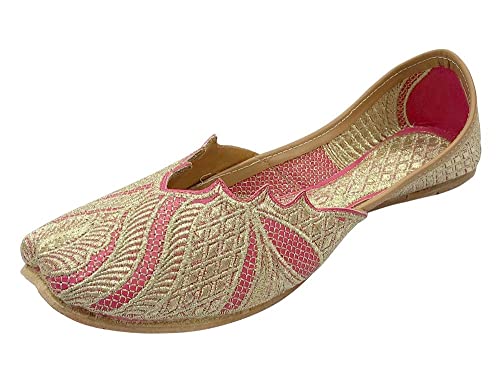 Punjabi Jutti for Women's Indian Mojaris Pink Handmade Juti Traditional Ethnic Shoes