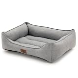 Sunquinn 犬 ベッド ペットベッド 猫 ベッド 犬用ベッド クッション 犬のベッド 洗える 60Lx50Wx15Hcm ライトグレー