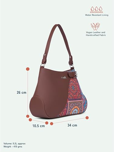 Image of ZOUK Ira Handbag | Stylish Women's Handbag | Luxury Shoulder Bag for Women | Trendy | Fancy Ladies Handbags | Small Purse for Events | Water-Resistant