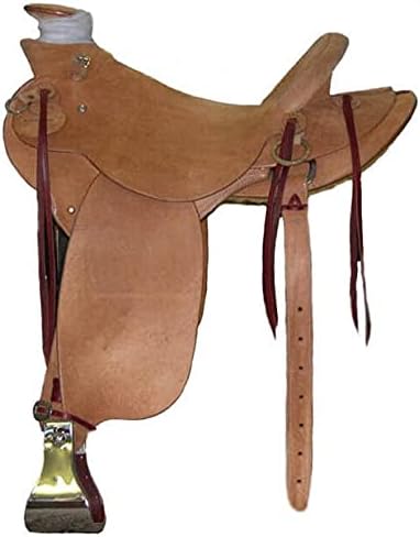 Western Horse Saddle Wade Tree A Fork Ranch Roping Work Handmade Tooled Carved Premium Leather Equestrian Trail Horse Saddle for Horse Riding Size: 10-18 inches Seat, OS236