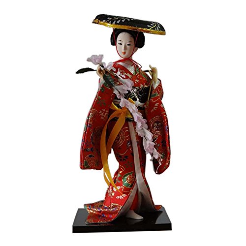 Fancy Pumpkin Japanese Dolls Geisha Girl Geiko Kimono Doll Home Decoration Art Collection, D-05, Multicolor-25, 30cm