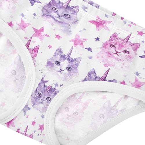 Girls Underwear Soft Cotton Unicorn Cat Star Kids Panties in Sizes 2/3t, 4t, 5t, 6 and 84