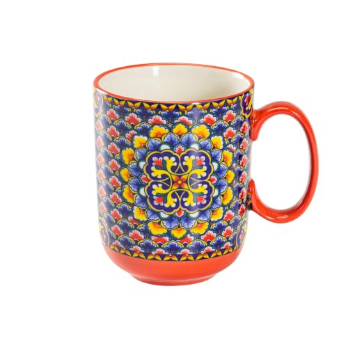 HENXFEN LEAD Coral Red Ceramic Coffee Mug
