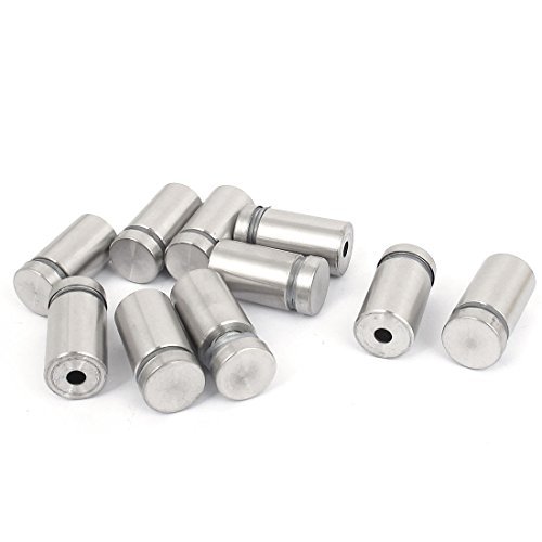Frameless Glass 16mm x 30mm Stainless Steel Standoff Pins Clamp 10pcs
