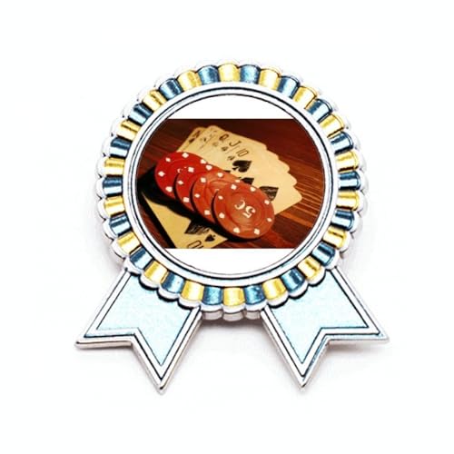 Broche pour photo de jeu Red Chip en métal taille M style Art déco